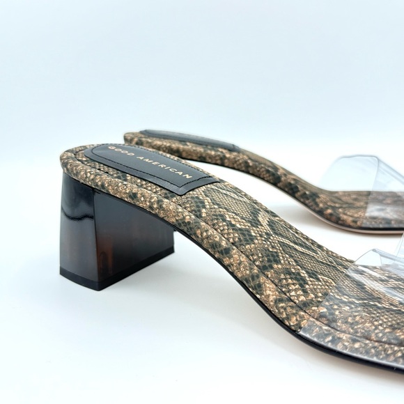 NEW Good American‎ Block Heel Slide Sandal Desert Snake Size 13 GA119K-X - Picture 13 of 13